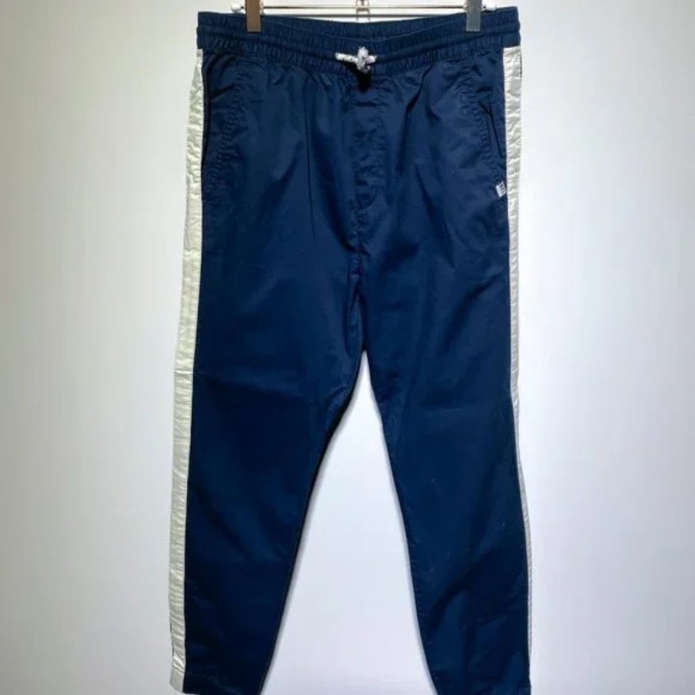 H&M BOYS TRACK PANTS NAVY w/WHITE SIDE STRIPES